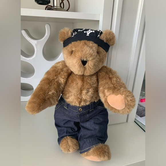 Vintage 2010 Biker VERMONT TEDDY BEAR Authentic Made in Vermont 15 Inches EUC - Picture 5 of 16